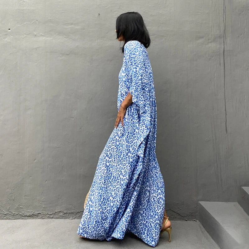 Azure Leopard Caftan