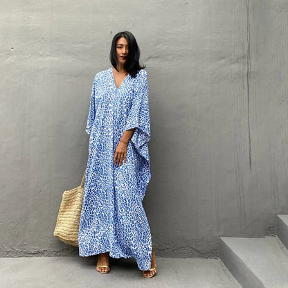 Azure Leopard Caftan